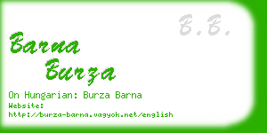 barna burza business card